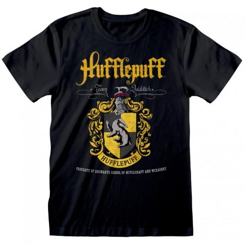 T-shirt Hufflepuff Black Crest - Harry Potter (Μαύρο) - Heritage #HAR00309TSC