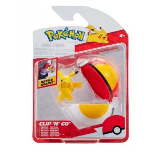 Pokemon Clip'n'Go φιγούρα Pikachu #8 & Fast Ball (Wave 16) – Jazwares #PKW3148